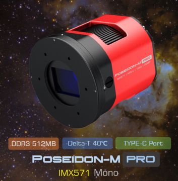 Camera raffreddata Player One Astronomy Poseidon-M Pro (IMX571) con ruota porta filtri Phoenix 7x36 mm e guida fuori asse FHD-OAG Max
