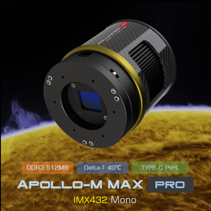 Camera raffreddata Player One Astronomy Apollo-M MAX Pro USB3.0 Monocromatica (IMX432)