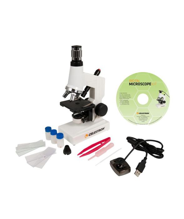 Microscopio biologico Celestron 600x con Webcam e accessori