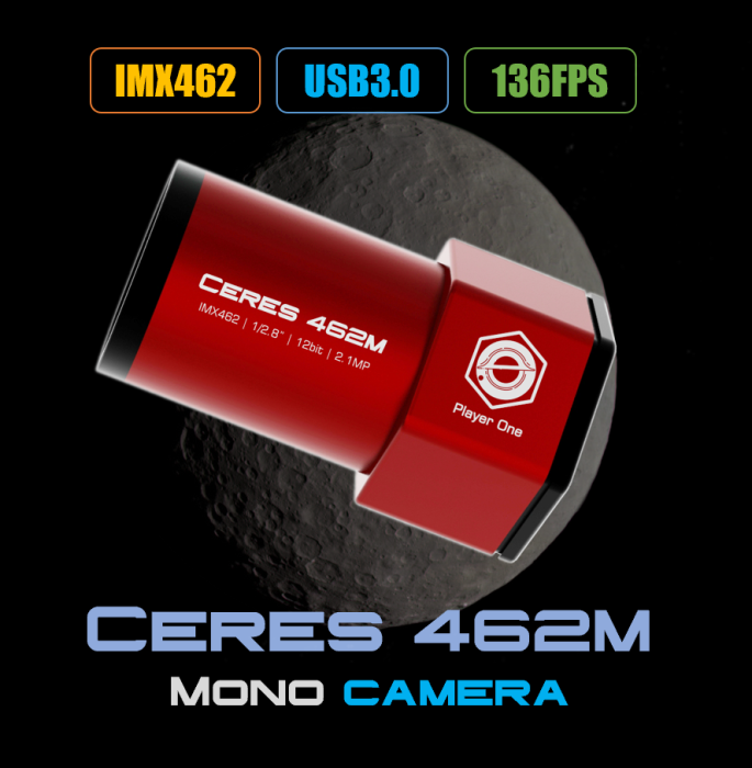 Camera per autoguida Player One Astronomy Ceres-462M USB3.0 Mono (IMX462)