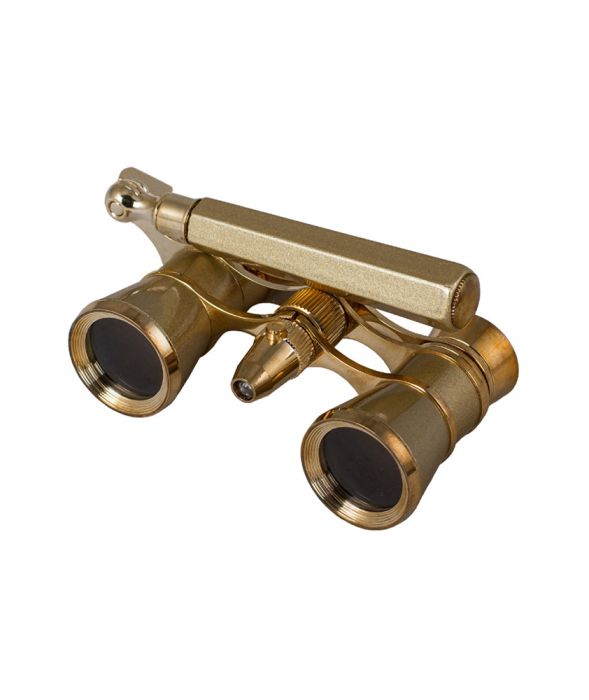 Levenhuk Broadway 325N Opera Glasses (lorgnette with LED light) gold