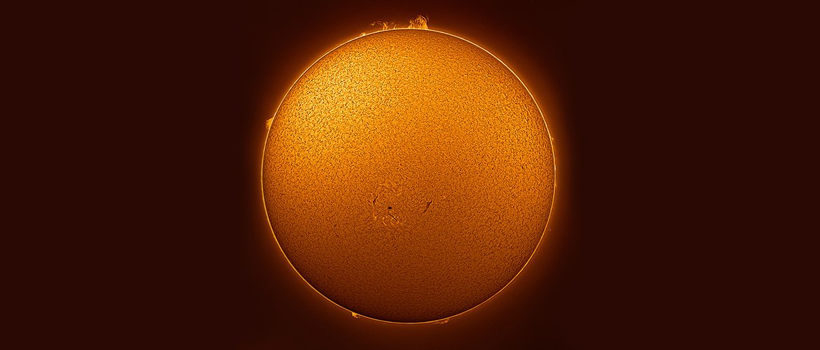 Un esempio di immagine del Sole ripreso con telescopio solare H-Alpha